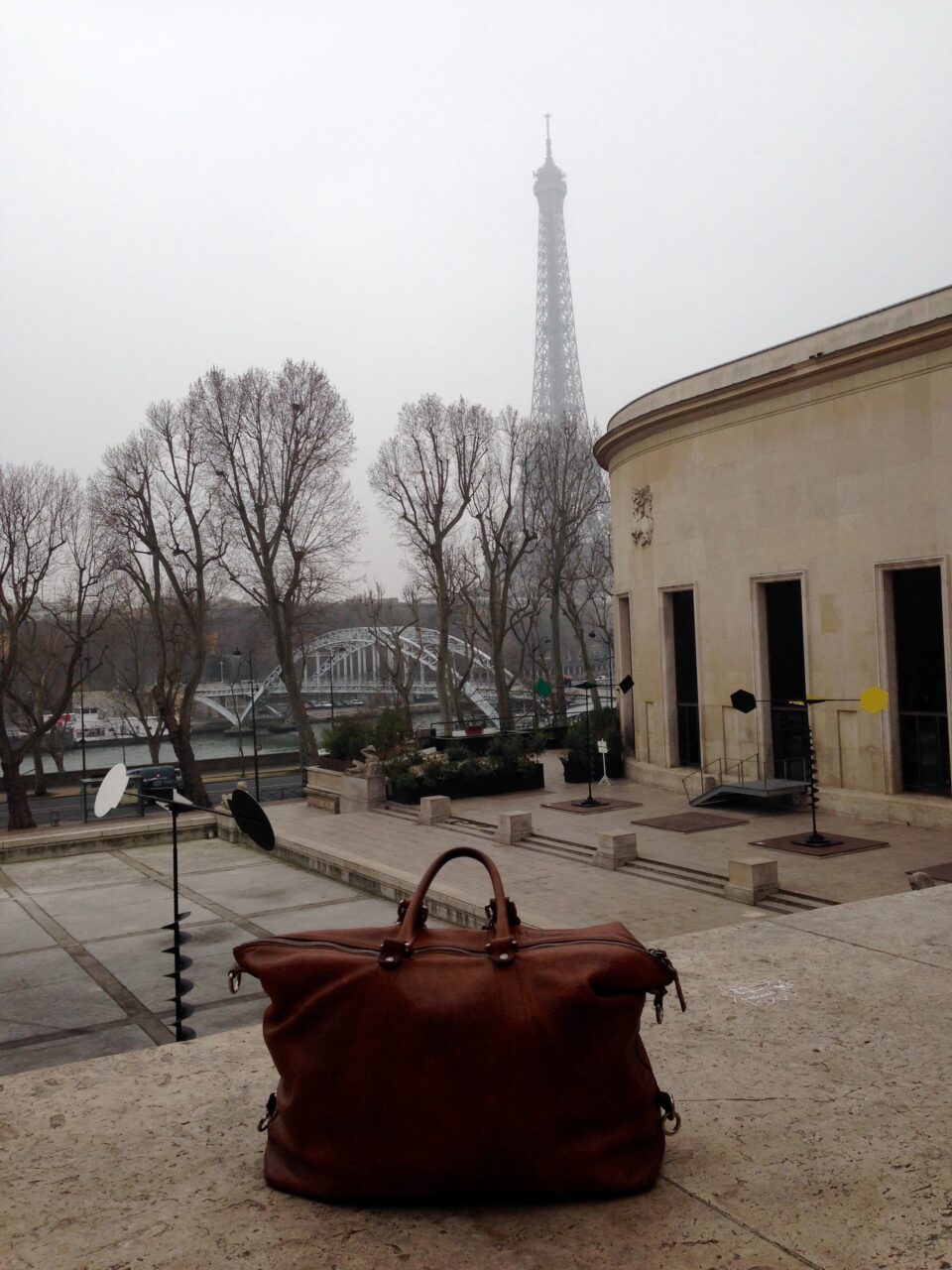 Laundry in foggy Paris